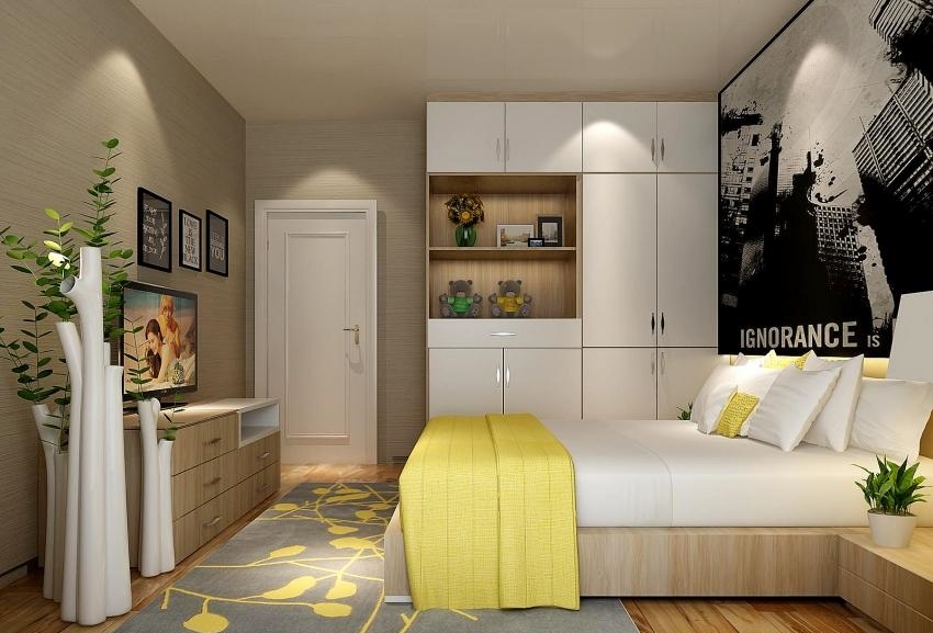 全鋁衣柜-01（風格：現代；顏色：暖白橡木）