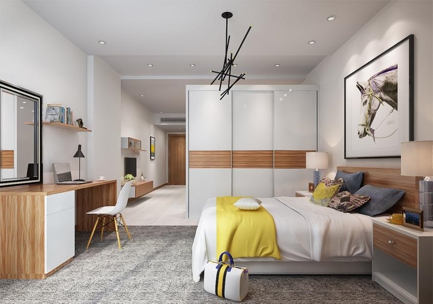 全鋁衣柜-02（風格：現代；顏色：暖白橡木）